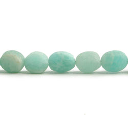 7x5-8x7mm Frosted Amazonite straight drilled plain nugget beads 7.5 inch 17 pieces (ONLINE ORDER ONLY)