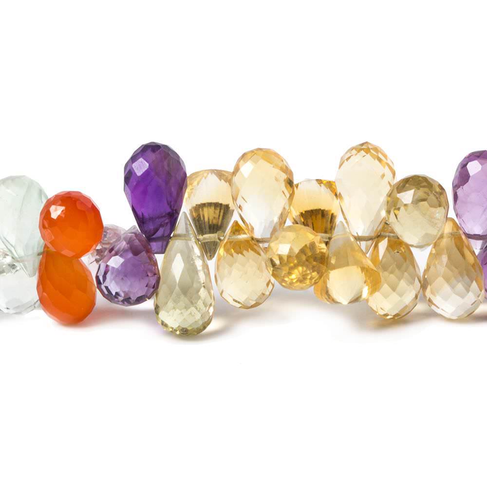7x5-9x5mm Multi Gemstone faceted tear drop beads 15 inch 160 pieces (ONLINE ORDER ONLY)