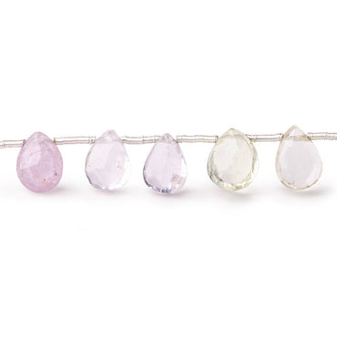 7x5-9x6mm Kunzite and Hiddenite Faceted Pear Beads 9.5 inch 27 pieces (ONLINE ORDER ONLY)