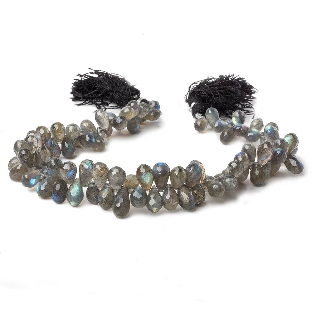 7x5-9x6mm Labradorite faceted tear drop briolette beads 8 inch 82 pieces A (ONLINE ORDER ONLY)