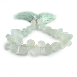 7x5-9x6mm Matte Aquamarine plain pear beads 7.5 inch 52 pieces (ONLINE ORDER ONLY)