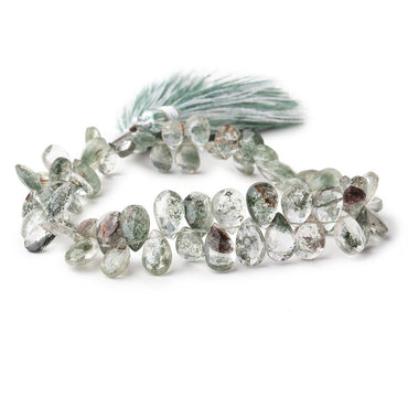 7x5-9x6mm Moss Quartz Faceted Pear Beads 8 inch 65 pieces (ONLINE ORDER ONLY)
