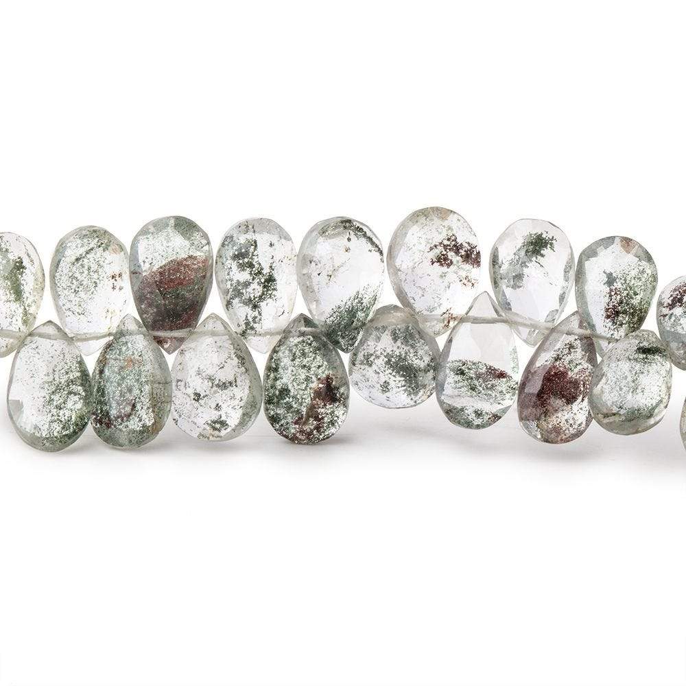 7x5-9x6mm Moss Quartz Faceted Pear Beads 8 inch 65 pieces (ONLINE ORDER ONLY)