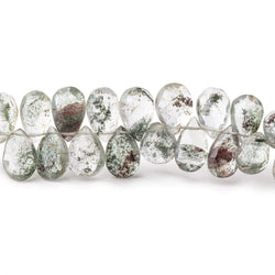 7x5-9x6mm Moss Quartz Faceted Pear Beads 8 inch 65 pieces (ONLINE ORDER ONLY)