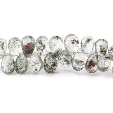 7x5-9x6mm Moss Quartz Faceted Pear Beads 8 inch 65 pieces (ONLINE ORDER ONLY)