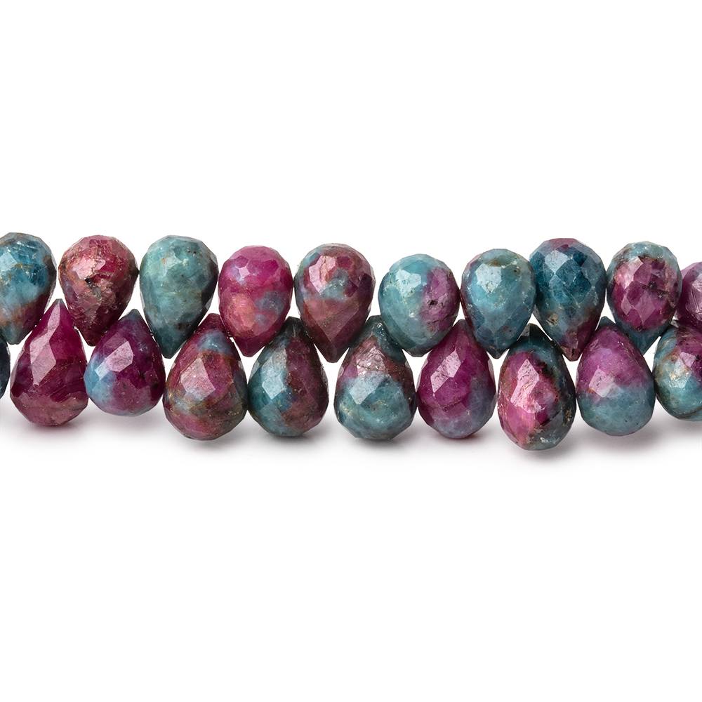 7x5-9x6mm Ruby in Kyanite Faceted Tear Drop Beads 8 inch 77 pieces (ONLINE ORDER ONLY)