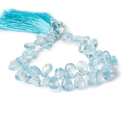 7x5-9x6mm Sky Blue Topaz Beads Pear Briolette 8 inch 61 pieces (ONLINE ORDER ONLY)