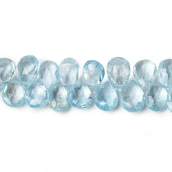 7x5-9x6mm Sky Blue Topaz Beads Pear Briolette 8 inch 61 pieces (ONLINE ORDER ONLY)
