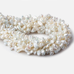 7x5-9x6mm White Top Drilled Keshi Freshwater Pearl 16 inch 74 pieces (ONLINE ORDER ONLY)