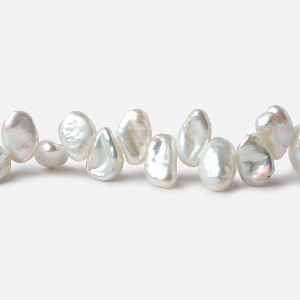 7x5-9x6mm White Top Drilled Keshi Freshwater Pearl 16 inch 74 pieces (ONLINE ORDER ONLY)