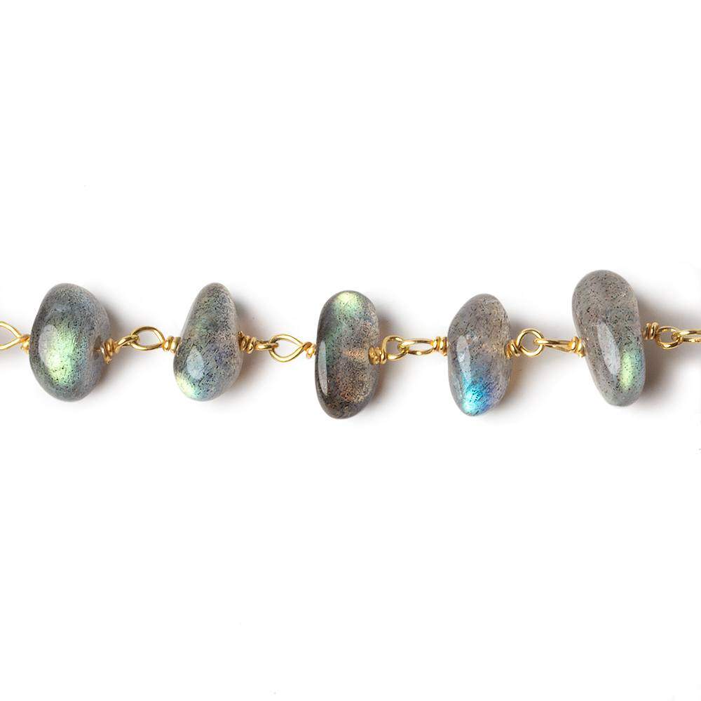 7x5-9x7mm Labradorite plain nugget Vermeil Chain by the foot 30 beads (ONLINE ORDER ONLY)