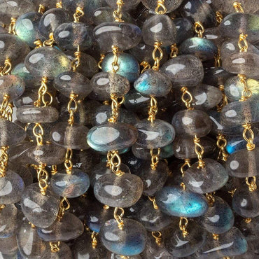 7x5-9x7mm Labradorite plain nugget Vermeil Chain by the foot 30 beads (ONLINE ORDER ONLY)