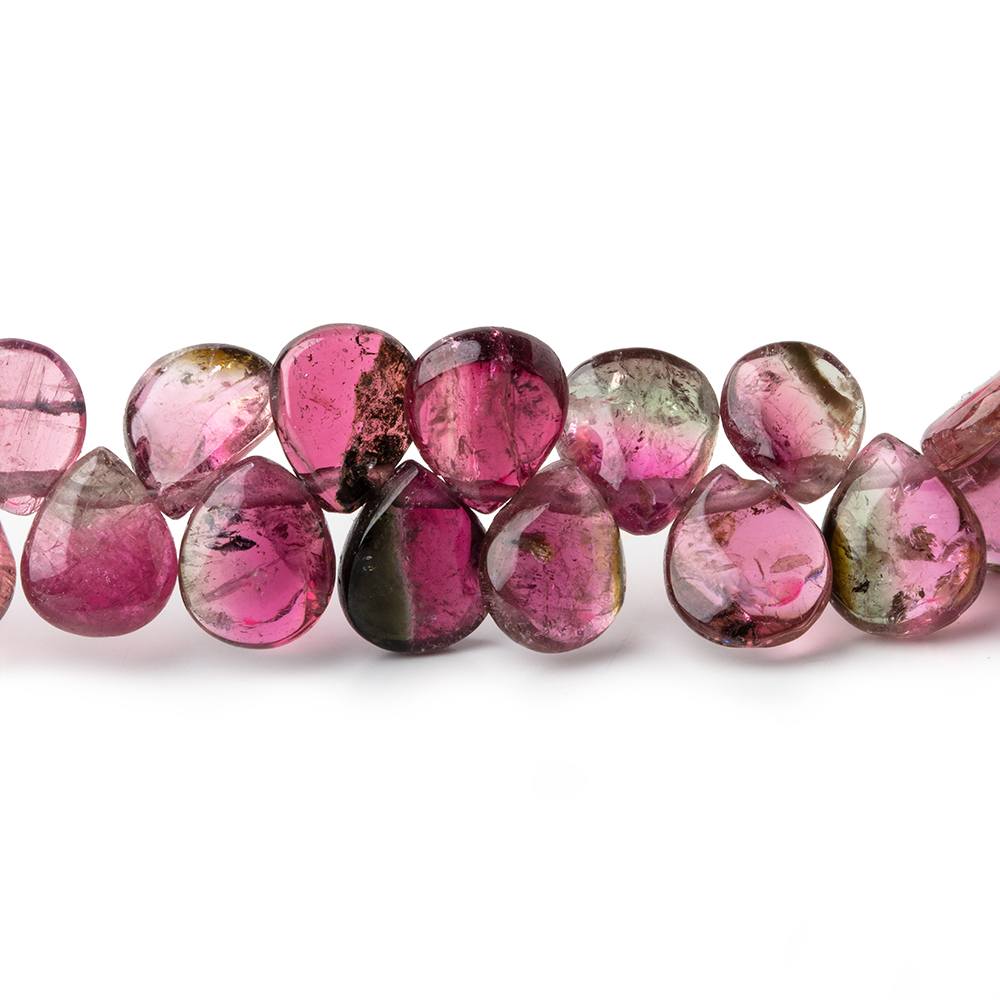 7x5-9x7mm Multi Color Tourmaline plain pear beads 18 inch 136 pieces AA (ONLINE ORDER ONLY)
