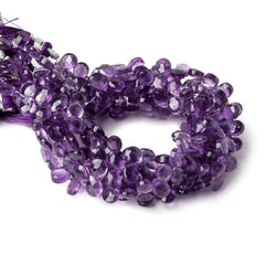 7x5 Amethyst faceted pear beads 8 inch 64 pieces (ONLINE ORDER ONLY)
