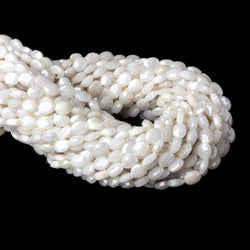 7x5.5mm Mystic Pearly White Quartz faceted ovals 16 inch 48 pieces (ONLINE ORDER ONLY)