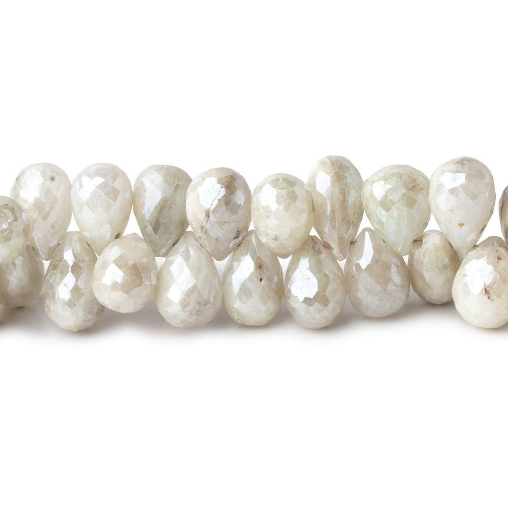7x5-9x6mm Silverite Sapphire faceted tear drop beads 8 inch 77 pieces (ONLINE ORDER ONLY)