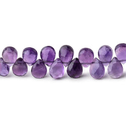 7x5mm Amethyst Faceted Pear Beads 8 inch 64 pieces (ONLINE ORDER ONLY)