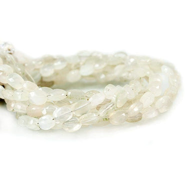 7x5mm Ceylon Moonstone Faceted Oval Beads 8 inch 30 pieces (ONLINE ORDER ONLY)