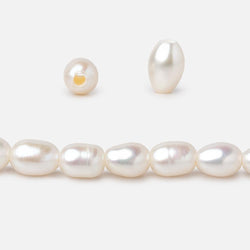 5x7mm Cream 1.5mm Large Hole Oval Freshwater Pearls 16 inch 56 pieces (ONLINE ORDER ONLY)