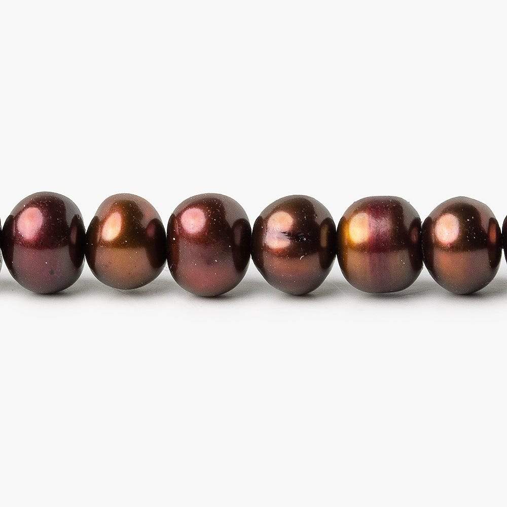 7x5mm Cumin Brown Off Round Freshwater Pearl 16 Inch 97 pieces (ONLINE ORDER ONLY)