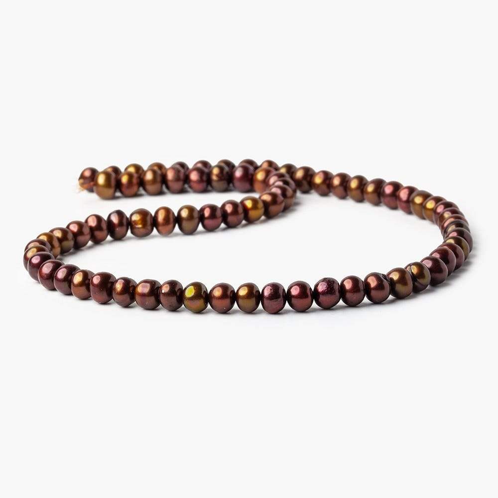 7x5mm Cumin Brown Off Round Freshwater Pearl 16 Inch 97 pieces (ONLINE ORDER ONLY)