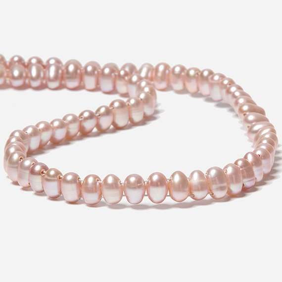 7x5mm Dark Pink Double Drilled Oval Freshwater Pearls 15.5 inch 76 pieces (ONLINE ORDER ONLY)