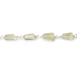 7x5mm Lemon Quartz faceted nugget .925 Silver Chain by the foot 22 pieces (ONLINE ORDER ONLY)