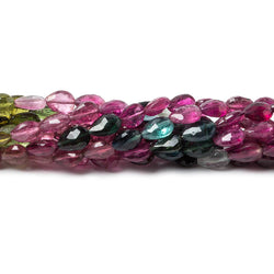 7x5mm Multi Color Tourmaline Straight Drill Pears 61 beads 16 inch AA (ONLINE ORDER ONLY)