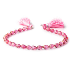 7x5mm Mystic Pink Topaz straight drilled faceted tear drops 9 inch 30 beads AA (ONLINE ORDER ONLY)