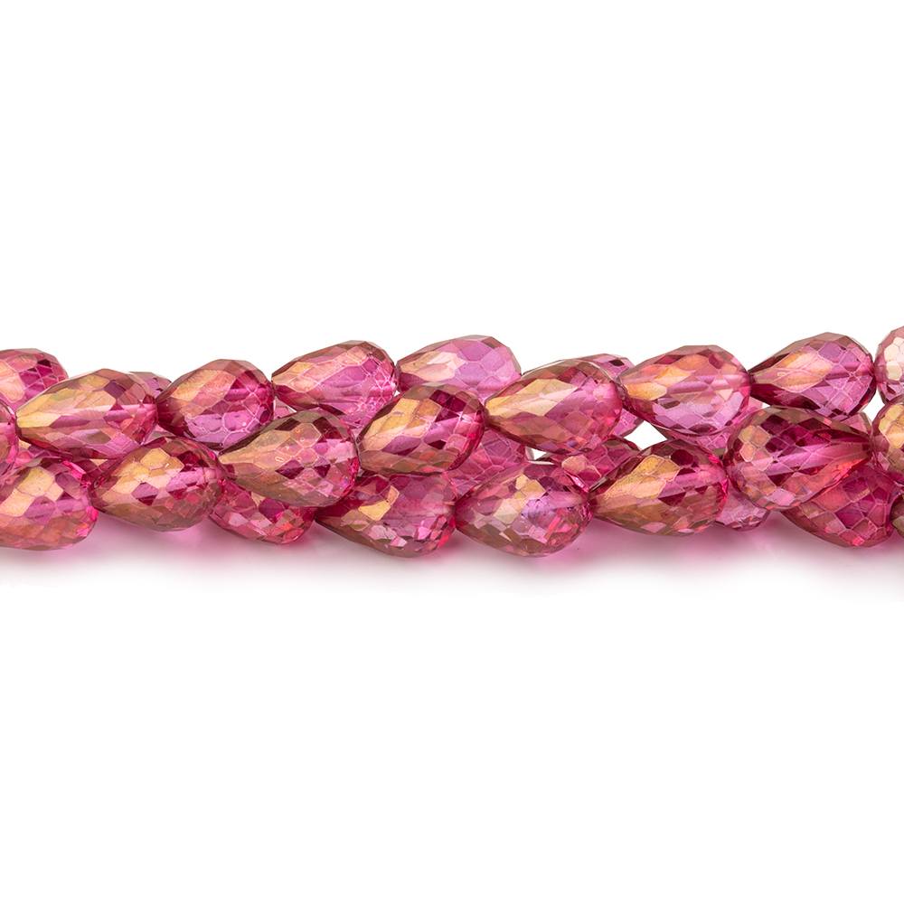 7x5mm Mystic Pink Topaz straight drilled faceted tear drops 9 inch 30 beads AA (ONLINE ORDER ONLY)