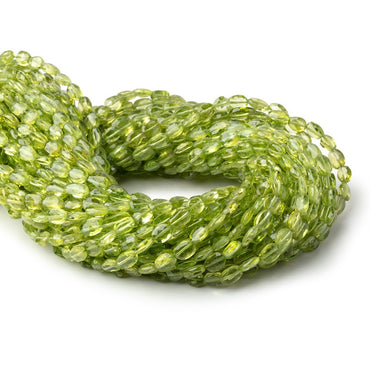 7x5mm Peridot Straight Drilled Faceted Oval Beads 13 inch 50 pieces AA (ONLINE ORDER ONLY)