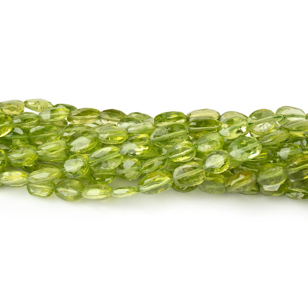 7x5mm Peridot Straight Drilled Faceted Oval Beads 13 inch 50 pieces AA (ONLINE ORDER ONLY)