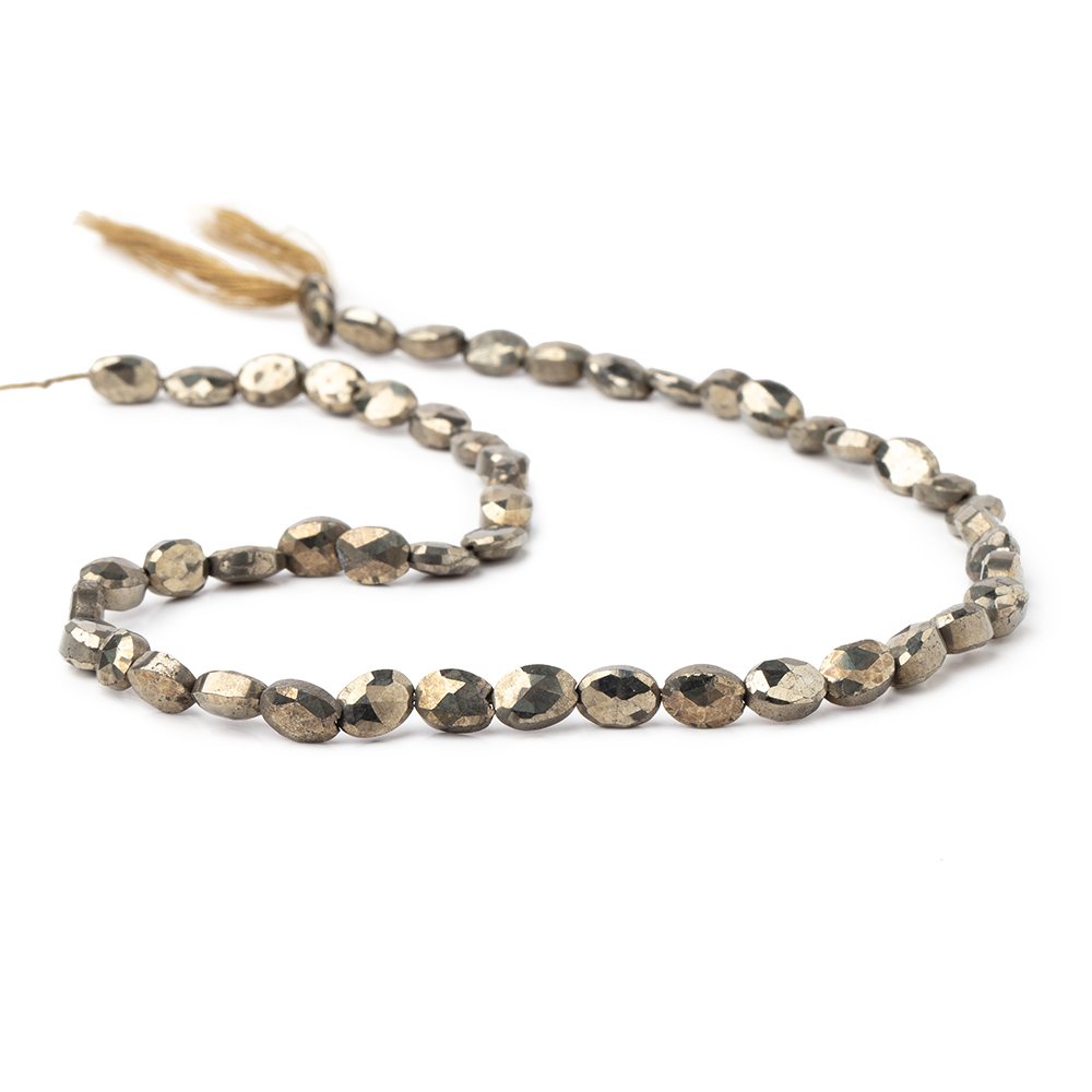 7x5mm Pyrite Faceted Oval Beads 13.5 inch 51 pieces (ONLINE ORDER ONLY)