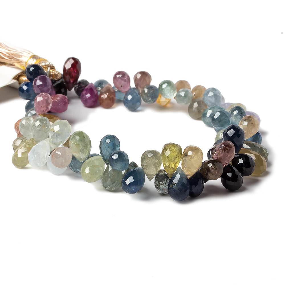 7x5mm Ruby and Fancy Sapphire Beads Tear Drop 6.5 inch 84 pieces (ONLINE ORDER ONLY)