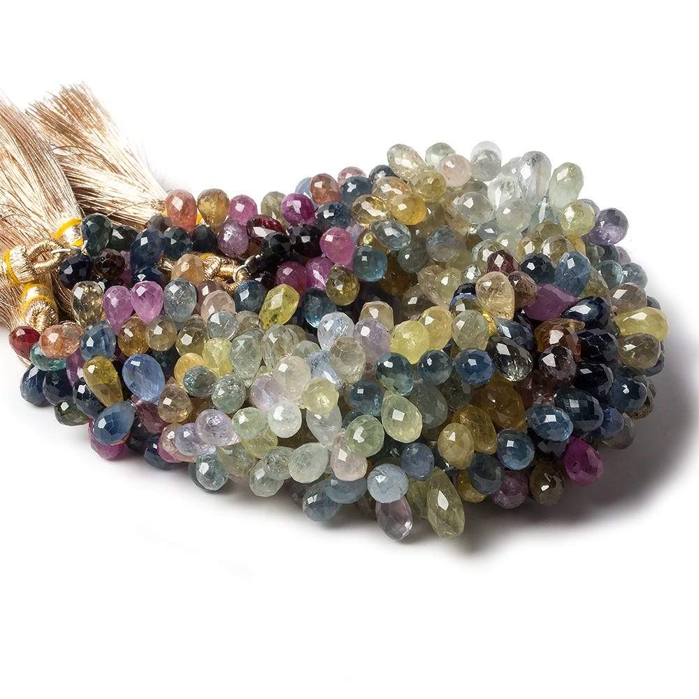 7x5mm Ruby and Fancy Sapphire Beads Tear Drop 6.5 inch 84 pieces (ONLINE ORDER ONLY)