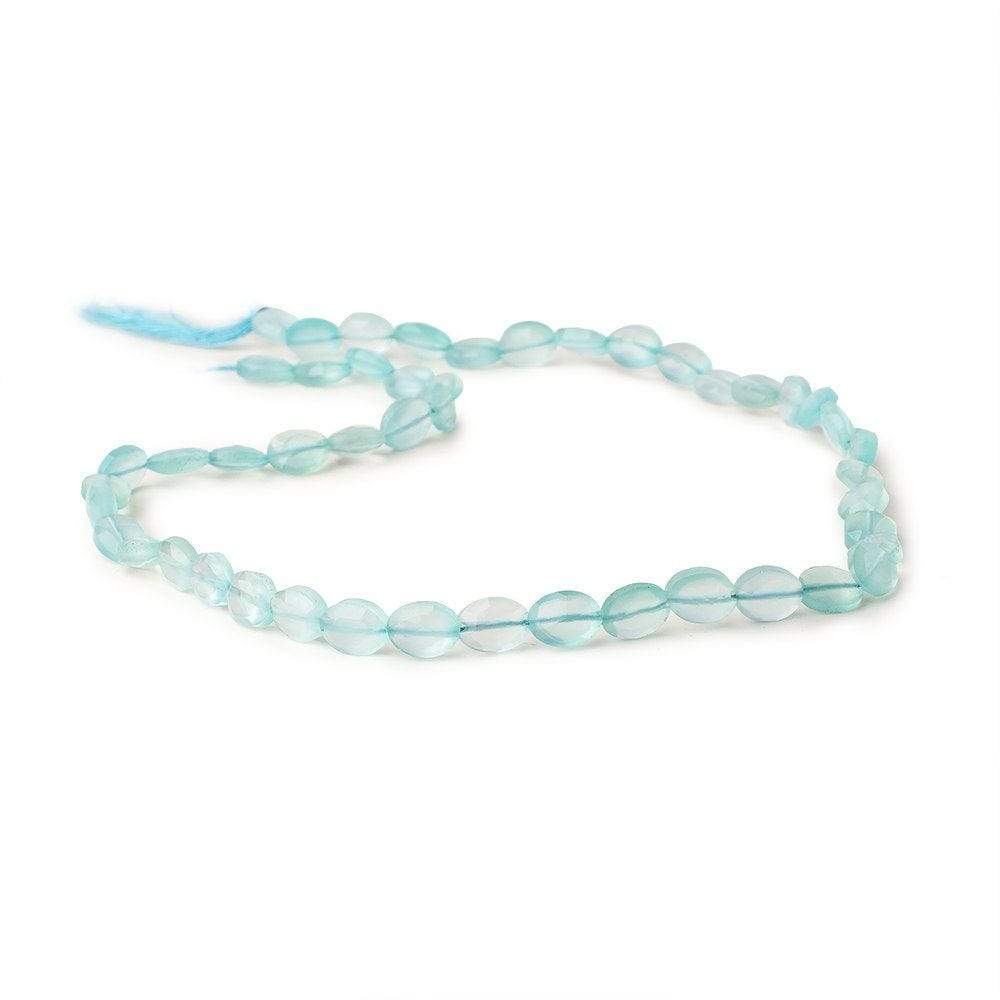 7x5mm Seafoam Blue Chalcedony straight drilled faceted ovals 13.5 inch 46 beads (ONLINE ORDER ONLY)
