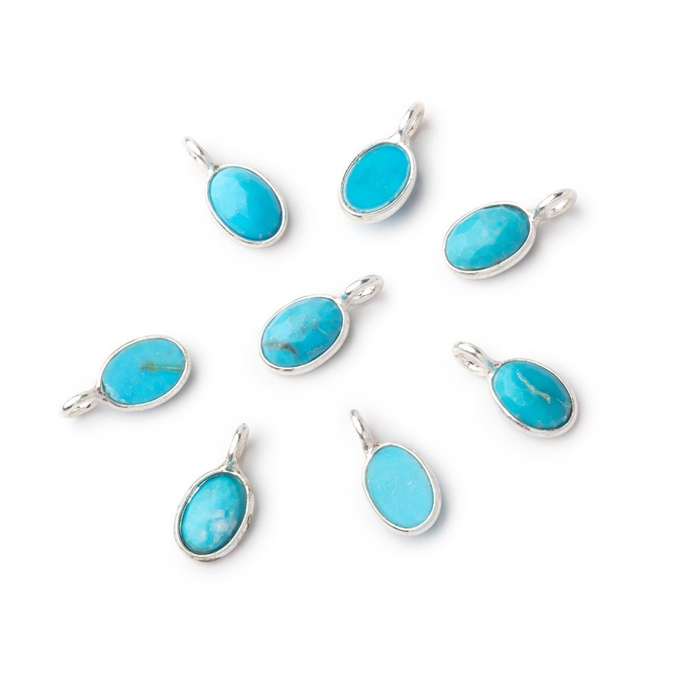 7x5mm Sterling Silver Bezel Howlite Rose Cut Oval Pendant 1 piece (ONLINE ORDER ONLY)