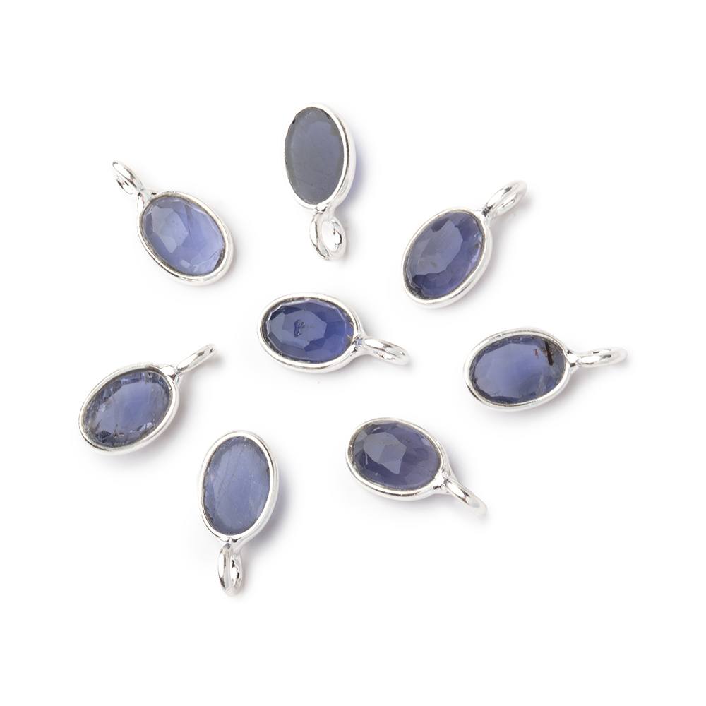 7x5mm Sterling Silver Bezel Iolite Rose Cut Oval Pendant 1 piece (ONLINE ORDER ONLY)