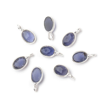 7x5mm Sterling Silver Bezel Iolite Rose Cut Oval Pendant 1 piece (ONLINE ORDER ONLY)