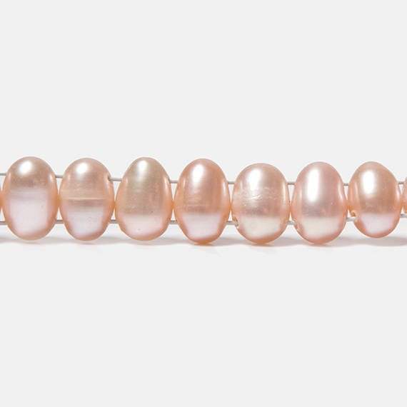 7x5mm Sunset Peach Double Drilled Oval Freshwater Pearls 15.5 inch 76 pieces (ONLINE ORDER ONLY)