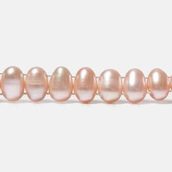7x5mm Sunset Peach Double Drilled Oval Freshwater Pearls 15.5 inch 76 pieces (ONLINE ORDER ONLY)