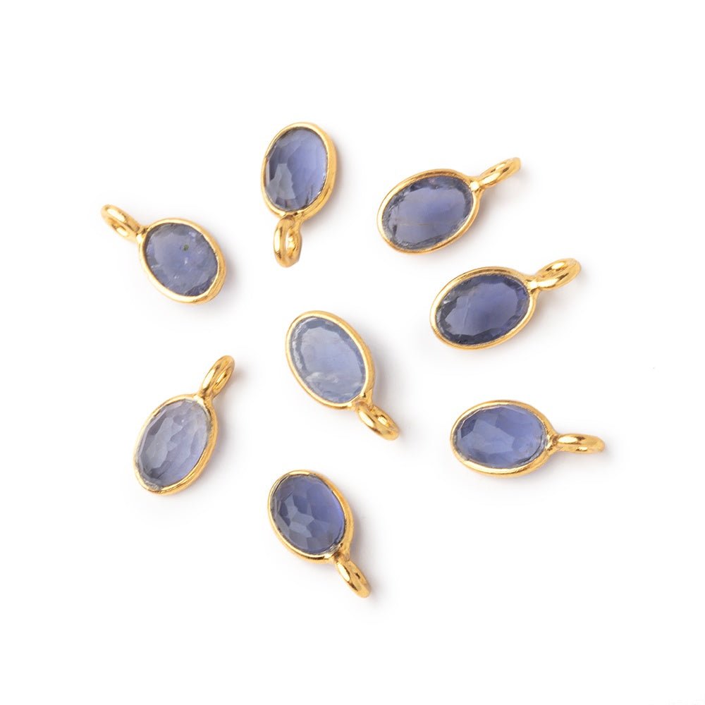 7x5mm Vermeil Bezel Iolite Rose Cut Oval Pendant 1 piece (ONLINE ORDER ONLY)