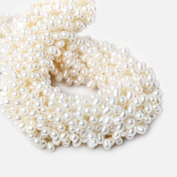 7x5mm White Top Drilled Oval Freshwater Pearls 15.5 inch 90 pieces (ONLINE ORDER ONLY)