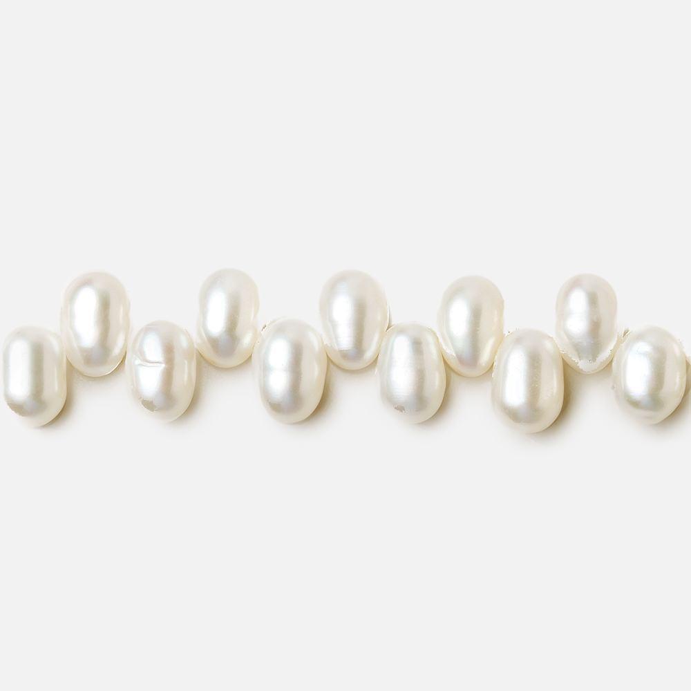 7x5mm White Top Drilled Oval Freshwater Pearls 15.5 inch 90 pieces (ONLINE ORDER ONLY)