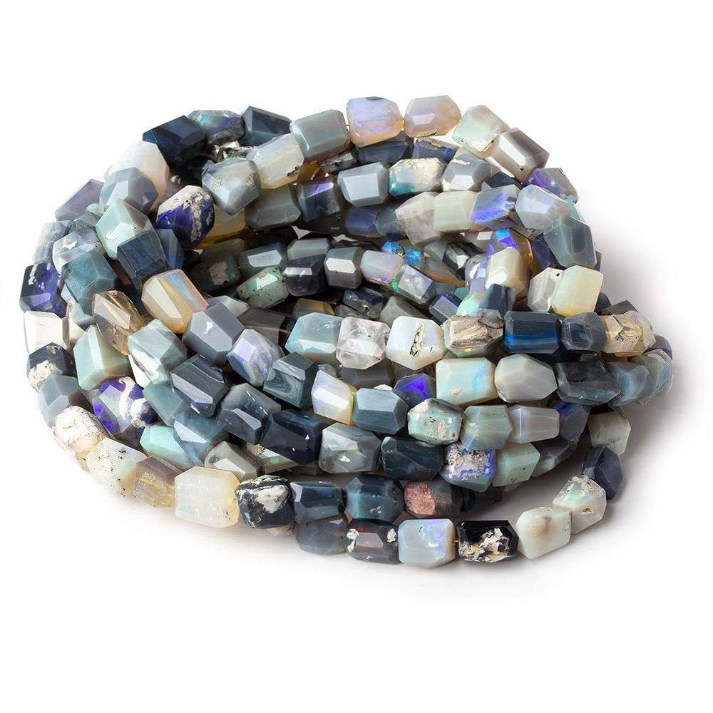 7x6-11x9mm Multi Color Australian Opal faceted nuggets 18 inch 50 beads AA (ONLINE ORDER ONLY)