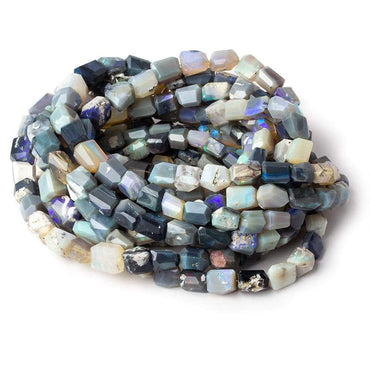 7x6-11x9mm Multi Color Australian Opal faceted nuggets 18 inch 50 beads AA (ONLINE ORDER ONLY)