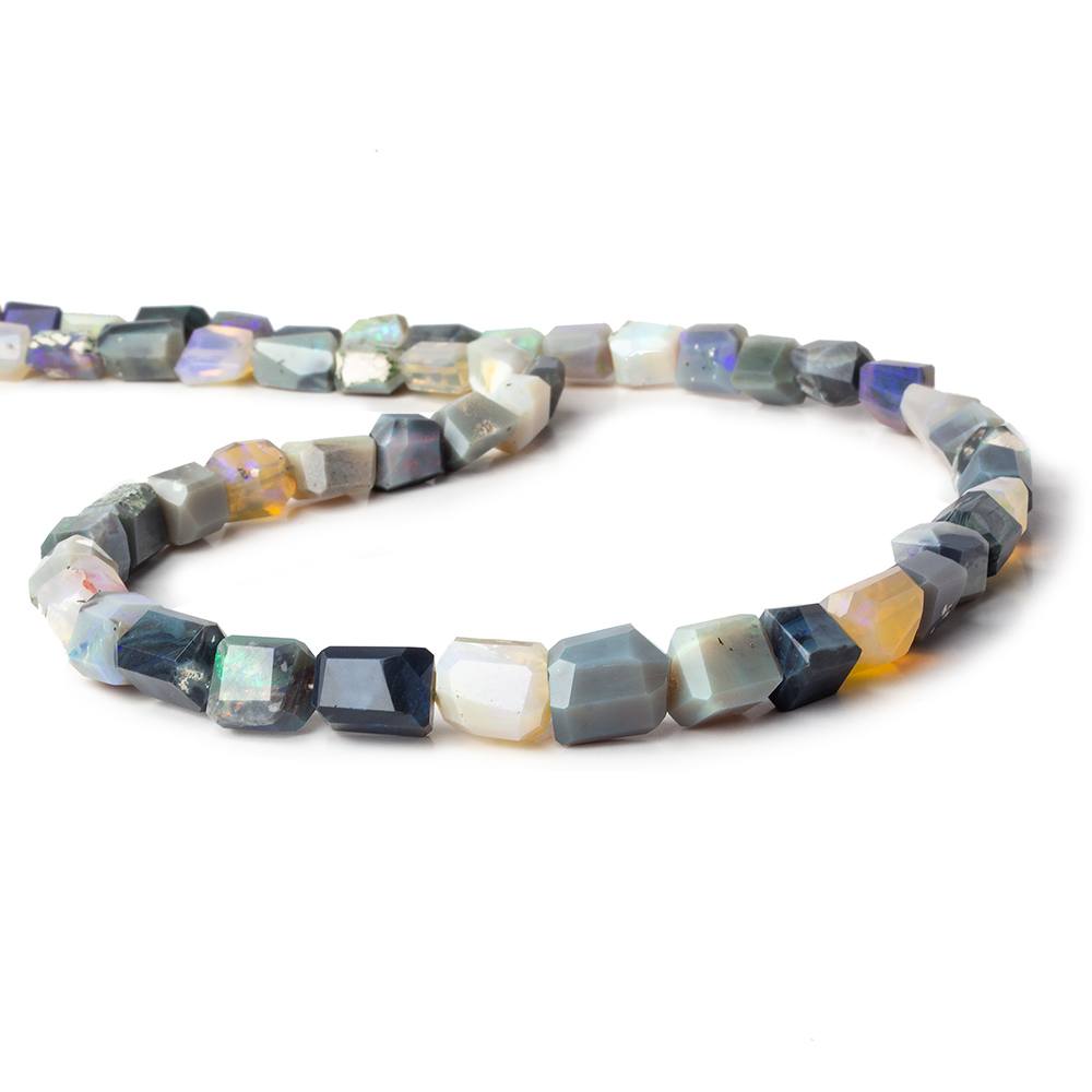 7x6-11x9mm Multi Color Australian Opal faceted nuggets 18 inch 50 beads AA (ONLINE ORDER ONLY)