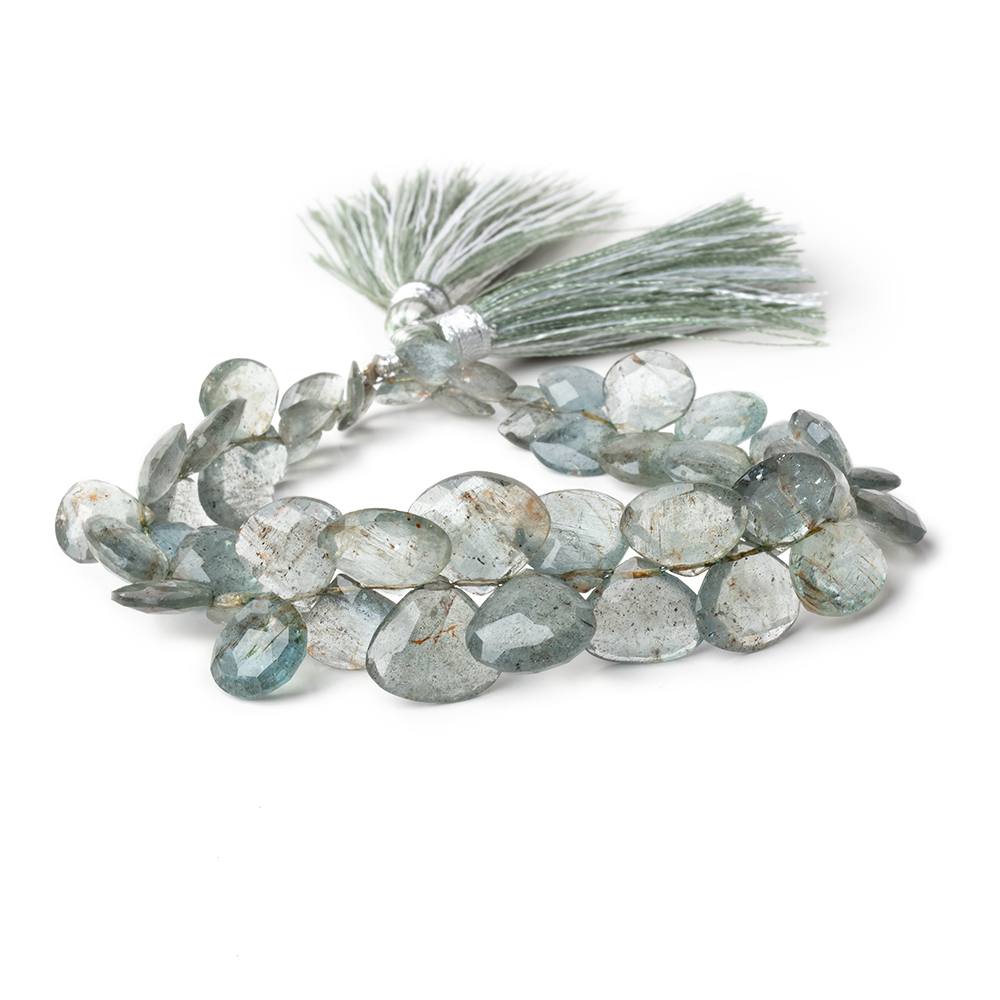 7x6-13x13mm Moss Aquamarine Faceted Heart & Fan Beads 8 inch 50 pieces AA (ONLINE ORDER ONLY)