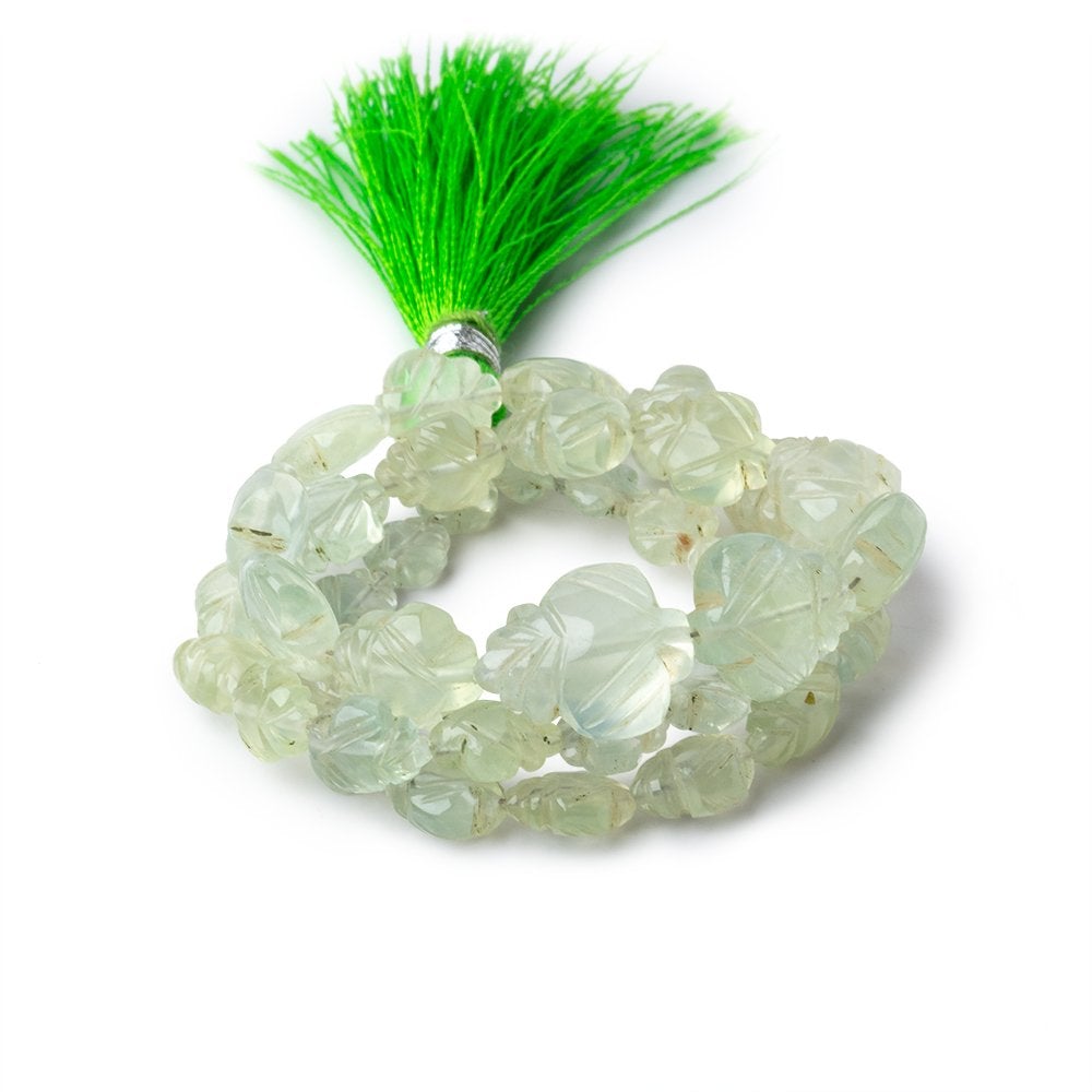 7x6-14x12mm Prehnite Carved Leaf Beads 13 inch 39 pieces (ONLINE ORDER ONLY)