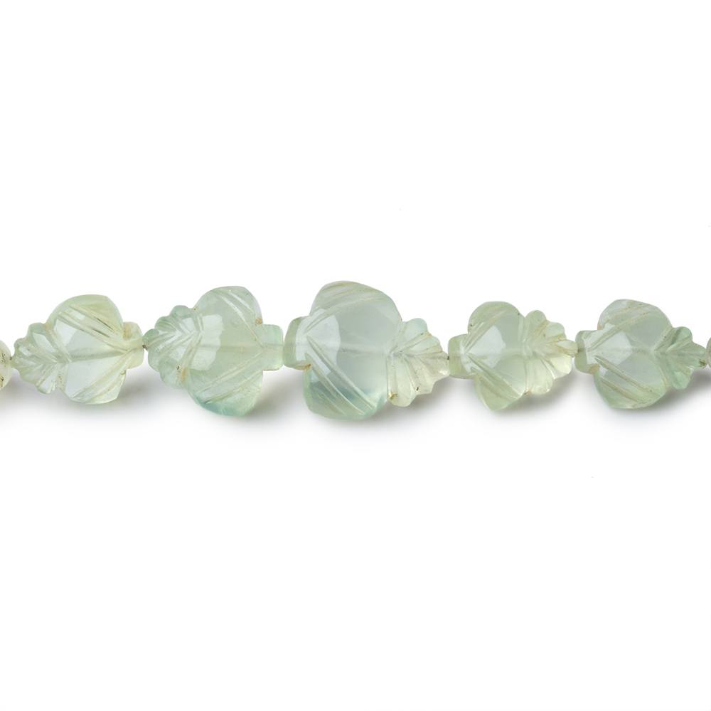 7x6-14x12mm Prehnite Carved Leaf Beads 13 inch 39 pieces (ONLINE ORDER ONLY)